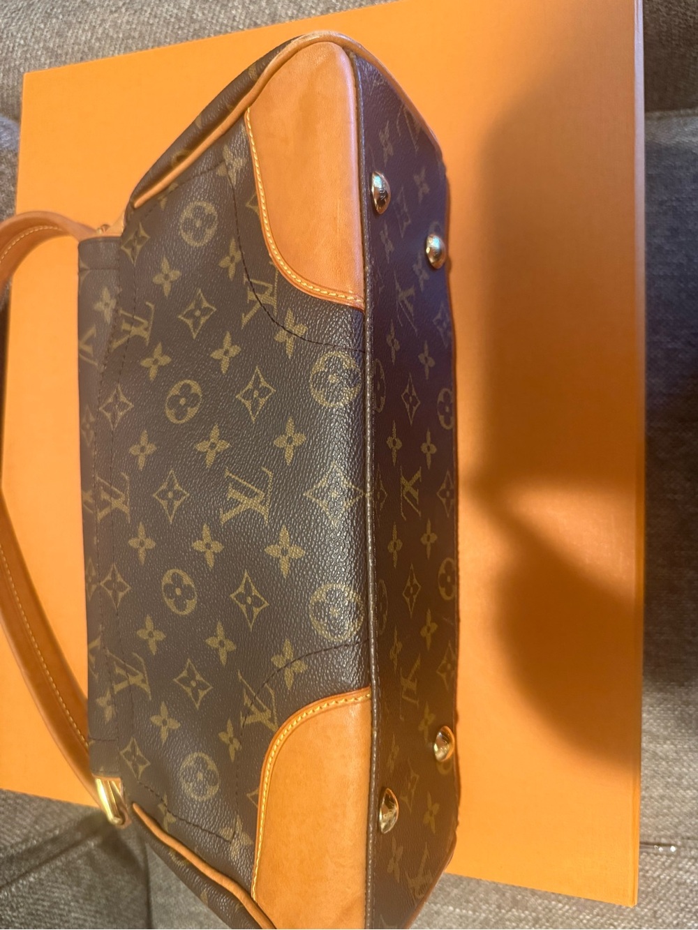 Louis Vuitton Monogram Shoulder Bag in Brown and Tan